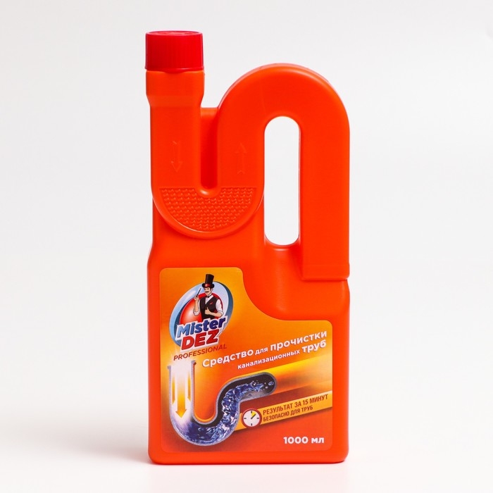Средство для прочистки канализационных труб Mister Dez  Средство для прочистки канализационных труб Mister Dez "PROFESSIONAL", гель, 1л