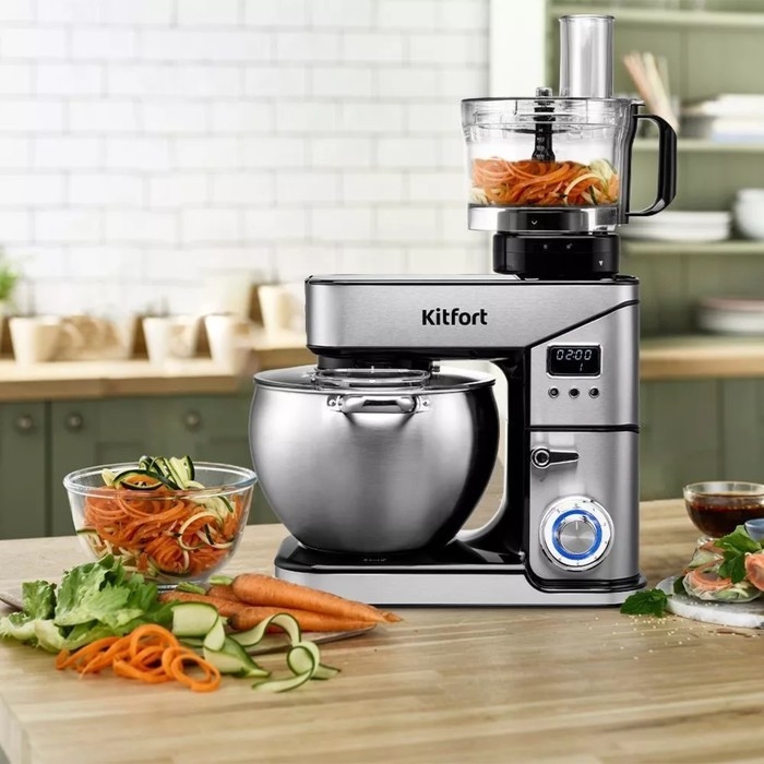 Миксер Kitfort КТ-3413, планетарный, 2000 Вт, 10/2/1.5 л, 6 скоростей, серебристый Миксер Kitfort КТ-3413, планетарный, 2000 Вт, 10/2/1.5 л, 6 скоростей, серебристый