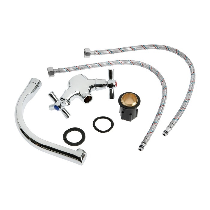 Смеситель для кухни ZEIN Z7215, двухвентильный, кран-букса латунь 1/2 Смеситель для кухни ZEIN Z7215, двухвентильный, кран-букса латунь 1/2", латунь, хром