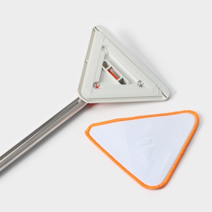 Окномойка фигурная Raccoon, стальная ручка, 2 секции, 102 см, насадка из микрофибры 20×15 см Окномойка фигурная Raccoon, стальная ручка, 2 секции, 102 см, насадка из микрофибры 20×15 см