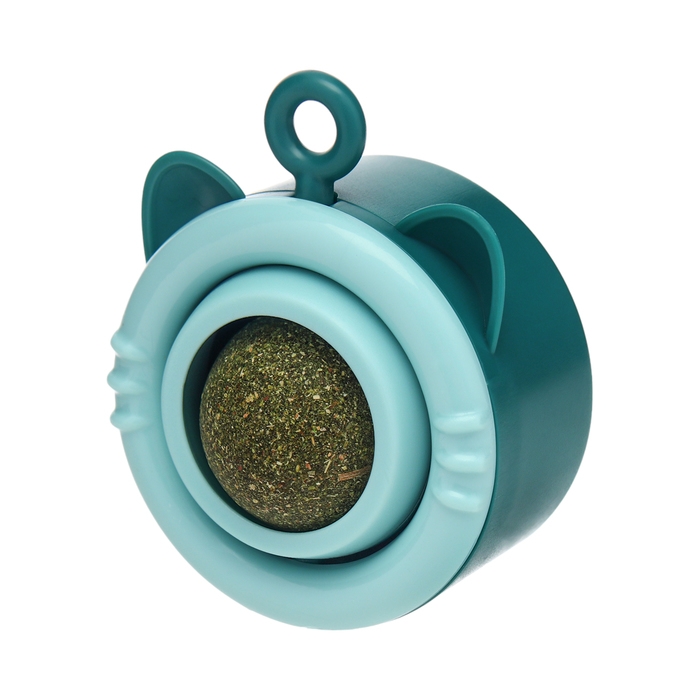 Игрушка для кошек с кошачьей мятой  Игрушка для кошек с кошачьей мятой "Вращающийся кот", 6,9 х 5,5 см, голубой