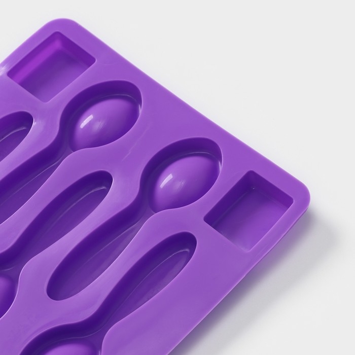 Форма для шоколада Доляна «Ложки большие», силикон, 17×1,2 см, 5 ячеек, цвет МИКС Форма для шоколада Доляна «Ложки большие», силикон, 17×1,2 см, 5 ячеек, цвет МИКС