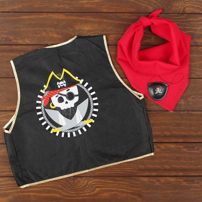 Карнавальный костюм «Гроза морей», жилетка, наглазник, бандана 40х35 см Карнавальный костюм «Гроза морей», жилетка, наглазник, бандана 40х35 см