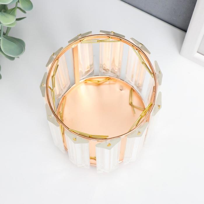 Подсвечник металл на 1 свечу  Подсвечник металл на 1 свечу "Кристаллы" круг золото 13х10х10 см