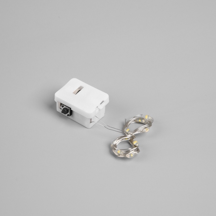 Фигура из мишуры  Фигура из мишуры "Елочка серебристая" 17х13 см, 10 LED, AG10х3 (в компл), Т/БЕЛЫЙ