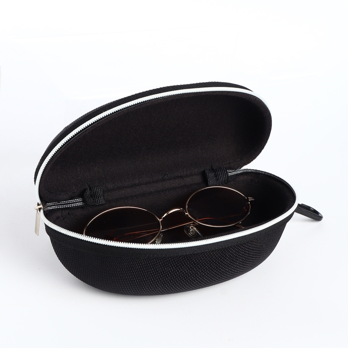 Футляр для очков на молнии, длина 17 см, цвет чёрный Футляр для очков на молнии, длина 17 см, цвет чёрный