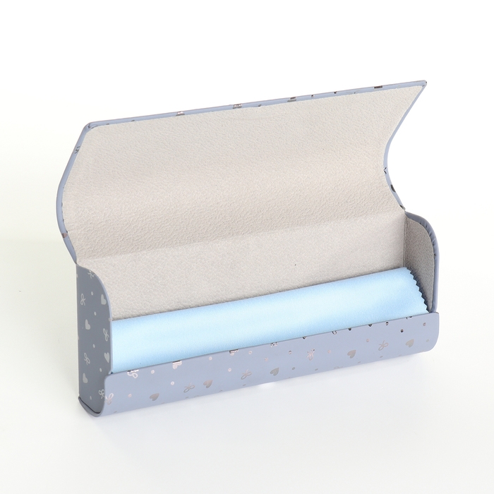 Футляр для очков на хлопушке, длина 15,5 см, цвет голубой Футляр для очков на хлопушке, длина 15,5 см, цвет голубой