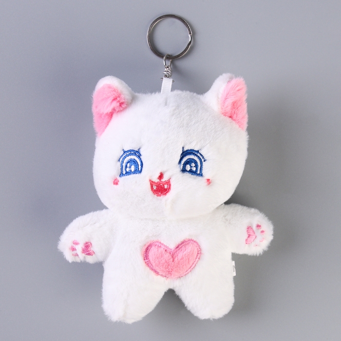 Мягкая игрушка &laquo;Кот с сердцем&raquo; на брелоке, 14 см, цвет МИКС