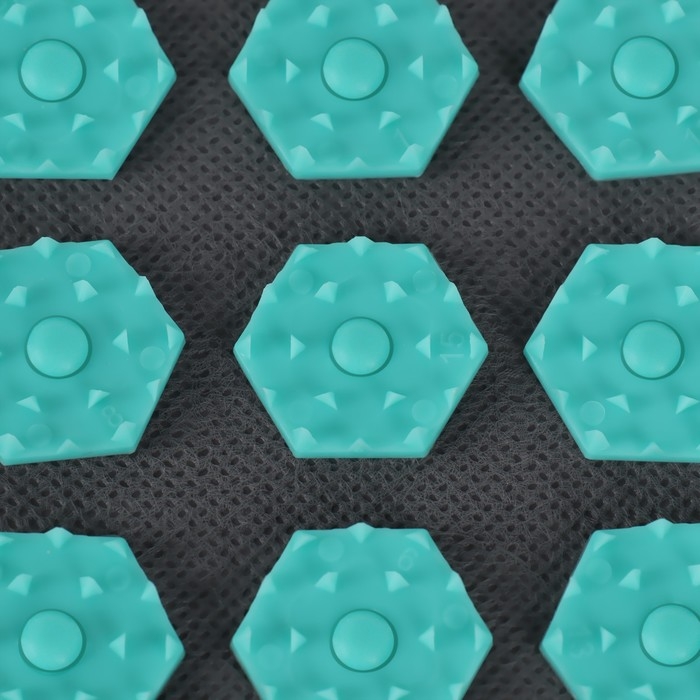 Ипликатор-коврик, основа текстиль, 70 модулей, 32 × 26 см, цвет тёмно-серый/бирюзовый Ипликатор-коврик, основа текстиль, 70 модулей, 32 × 26 см, цвет тёмно-серый/бирюзовый