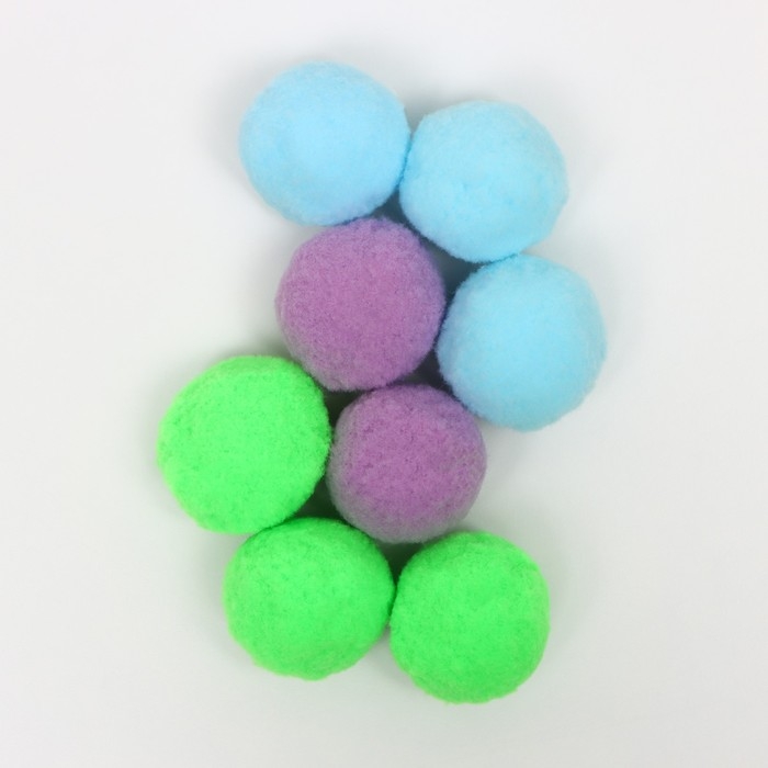 Набор плюшевых шариков 8 шт, микс цветов Набор плюшевых шариков 8 шт, микс цветов