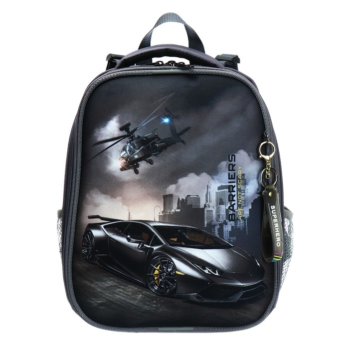 Рюкзак каркасный школьный 38 х 30 х 16 см, эргономичная спинка, Stavia Рюкзак каркасный школьный 38 х 30 х 16 см, эргономичная спинка, Stavia "Авто", коричневый