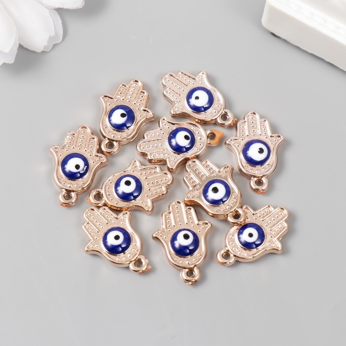 Декор для творчества пластик под металл Декор для творчества пластик под металл "Рука Фатимы от сглаза" золото набор 10 шт 1,3х1 см 781245