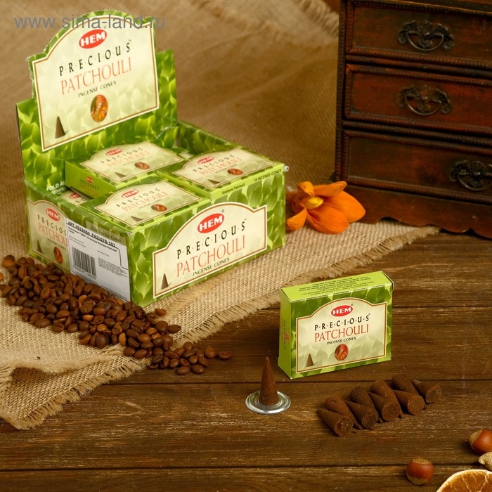 Благовония Благовония "HEM" 10 конусов Precious Patchouli Cones