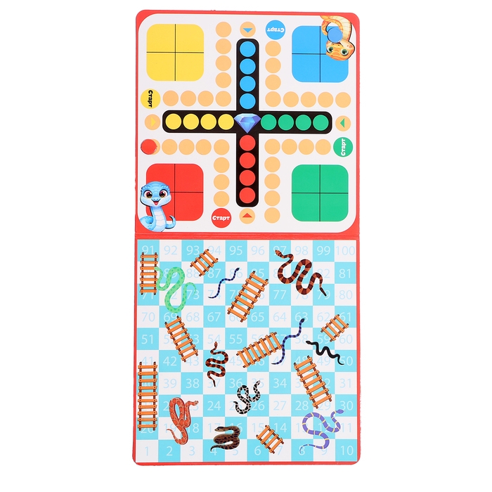 Настольная игра «Лудо. Змеи и лестницы», 2-4 игрока, 5+ Настольная игра «Лудо. Змеи и лестницы», 2-4 игрока, 5+