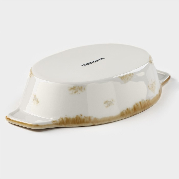 Форма для запекания из фарфора Доляна Organic Gold, 500 мл, 22×13×4,5 см, цвет белый Форма для запекания из фарфора Доляна Organic Gold, 500 мл, 22×13×4,5 см, цвет белый