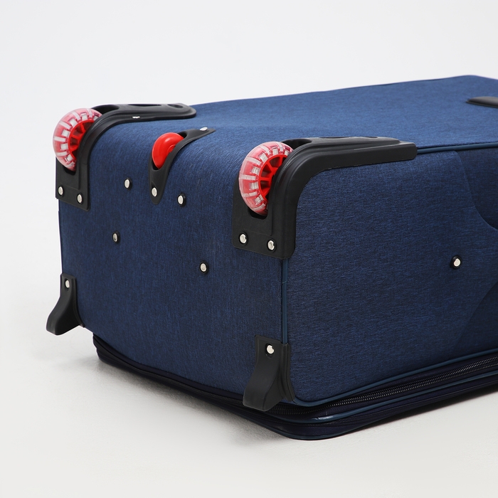 Чемодан большой 95 л (L), отдел на молнии, с расширением, кодовый замок, 3 колеса, 2 наружных кармана, цвет синий Чемодан большой 95 л (L), отдел на молнии, с расширением, кодовый замок, 3 колеса, 2 наружных кармана, цвет синий