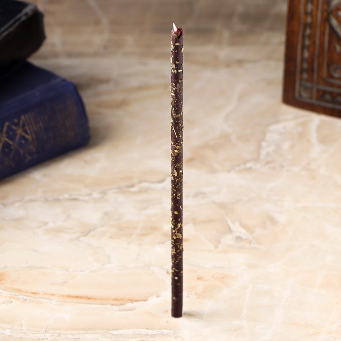 Свеча магическая восковая  Свеча магическая восковая "Изгнание нечисти и негатива", с базиликом, 16х0,6 см, черный