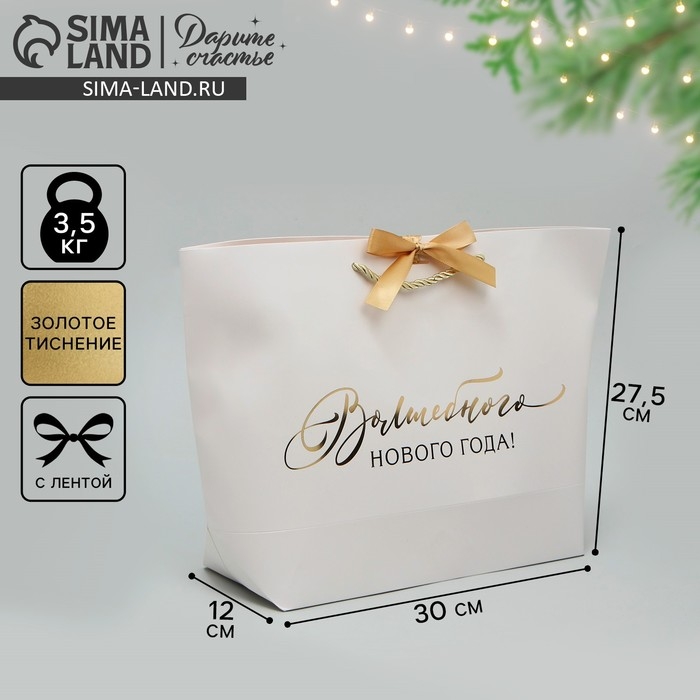 Пакет подарочный новогодний «Волшебство», 30 х 27.5 х 12 см, Новый год Пакет подарочный новогодний «Волшебство», 30 х 27.5 х 12 см, Новый год