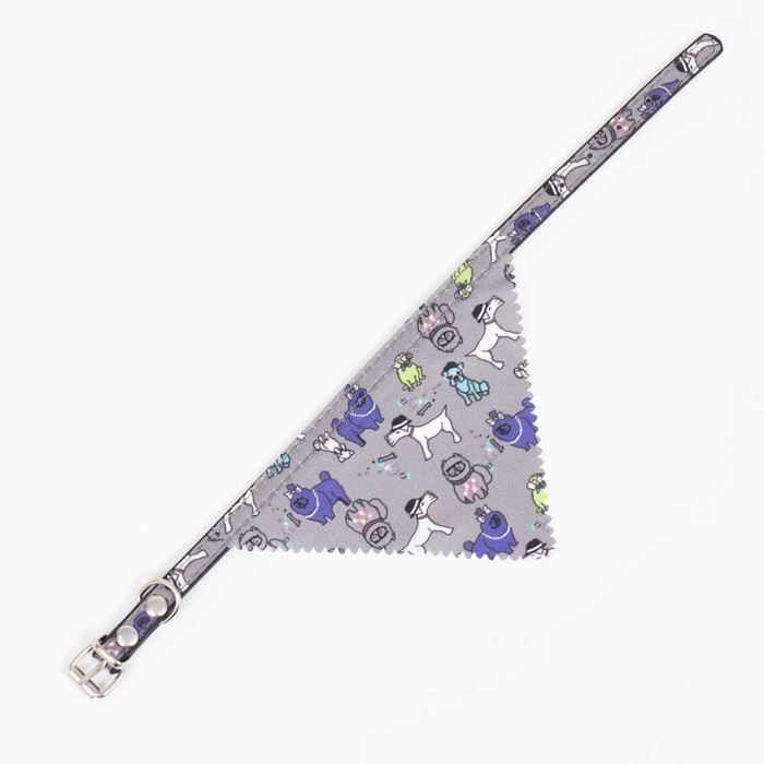 Ошейник с косынкой Ошейник с косынкой "Яркая жизнь", 32 х 1 см, серый