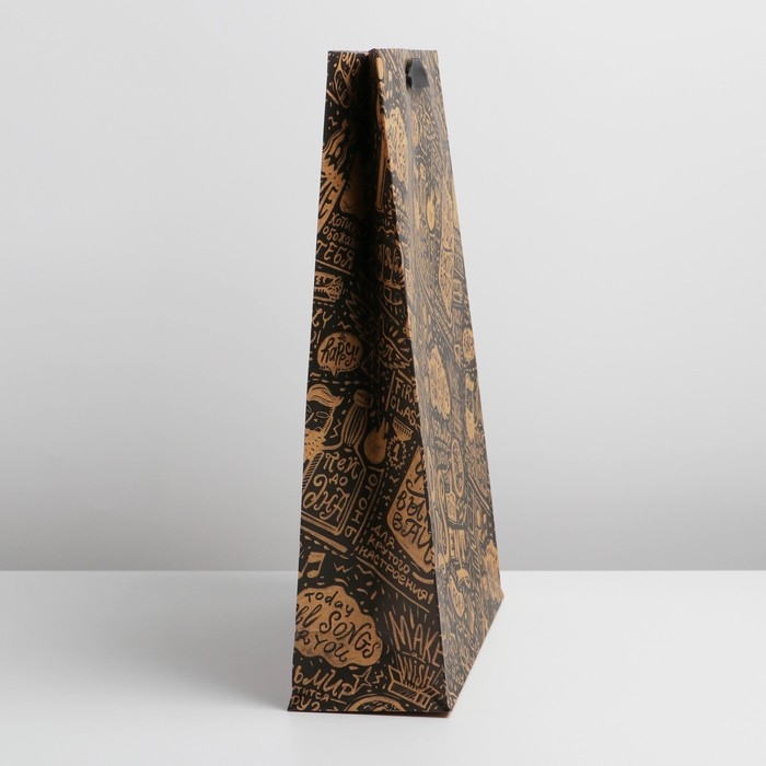 Пакет подарочный крафтовый вертикальный, упаковка, «Present», L 31 х 40 х 11,5 см