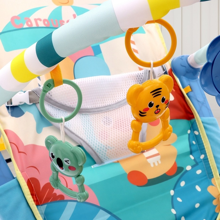 Набор 2 в 1 качель и коврик «Утёнок», световые, звуковые эффекты, цвет синий