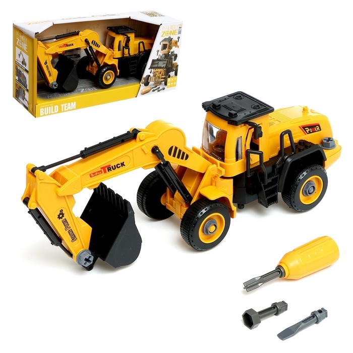 Конструктор винтовой «Экскаватор», инерция, 32 детали Конструктор винтовой «Экскаватор», инерция, 32 детали