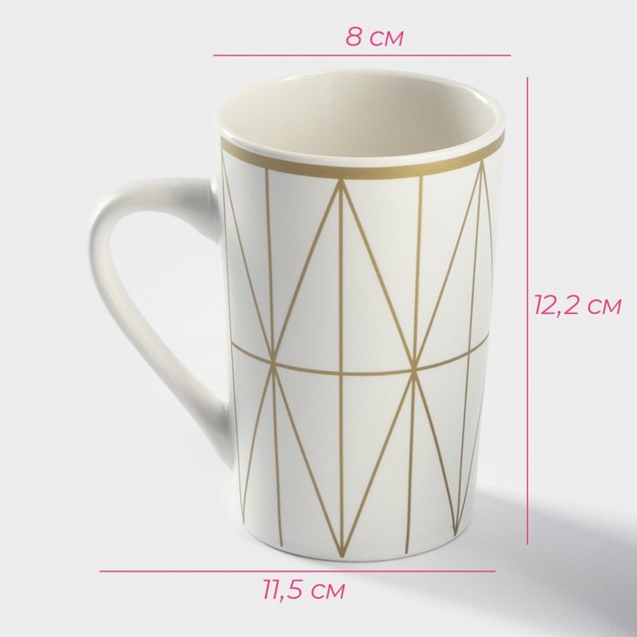 Кружка фарфоровая Доляна White style, 380 мл, цвет белый Кружка фарфоровая Доляна White style, 380 мл, цвет белый