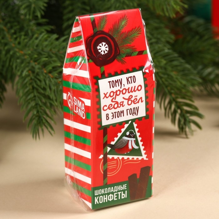Молочный шоколад в стиках &laquo;Тому, кто хорошо себя вёл в этом году&raquo; в коробке-домике, 60 г.
