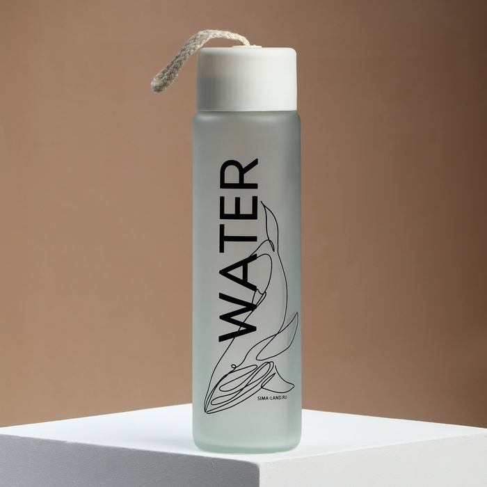 Бутылка для воды WATER, стекло, цвет МИКС, 350 мл Бутылка для воды WATER, стекло, цвет МИКС, 350 мл