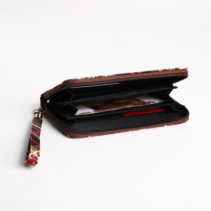 Кошелёк женский на молнии, цвет коричневый Кошелёк женский на молнии, цвет коричневый