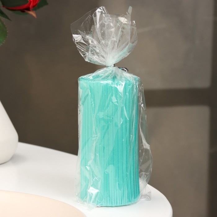 Свеча-цилиндр с гранями, 5х10см, тиффани, металлик, 6 ч Свеча-цилиндр с гранями, 5х10см, тиффани, металлик, 6 ч