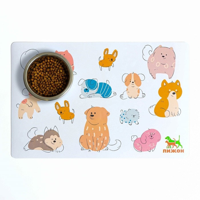 Коврик под миску  Коврик под миску "Пижон" с нескользящим основанием 43 х 28 см "Собаки"