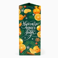 Пакет под бутылку, треугольный «Новый год», 13 х 32 х 11.3 см, Новый год