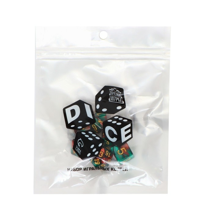Набор кубиков для D&D (Dungeons and Dragons, ДнД)  Набор кубиков для D&D (Dungeons and Dragons, ДнД) "Время игры", серия: D&D, 7 шт