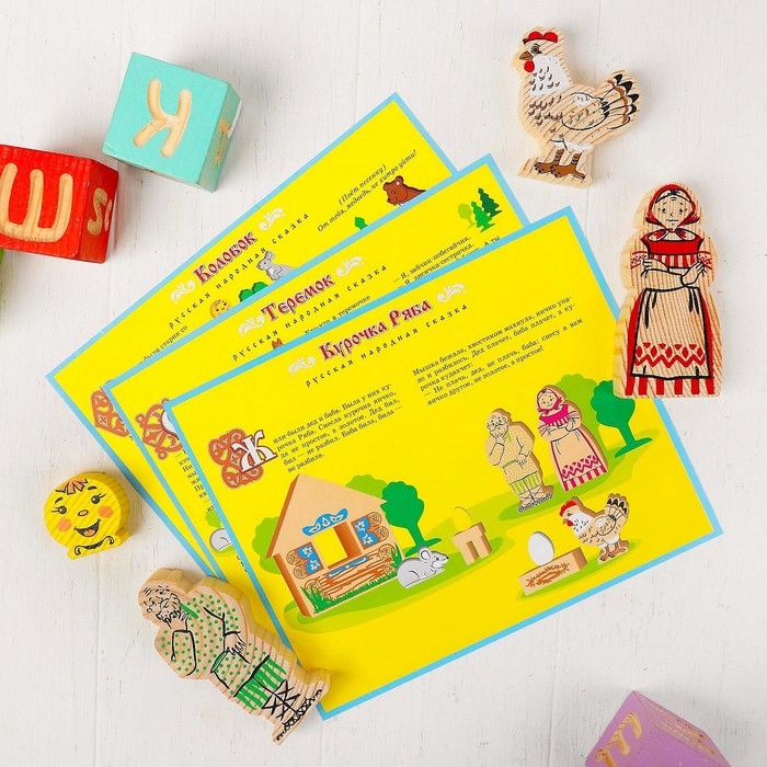 Конструктор «Первые сказки: Колобок, Курочка Ряба, Теремок», 30 элементов Конструктор «Первые сказки: Колобок, Курочка Ряба, Теремок», 30 элементов