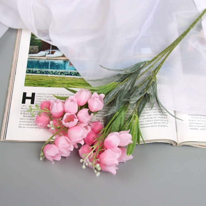 Букет Букет "Колокольчик с напылением" 27 см, розовый