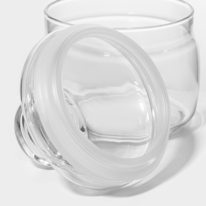 Банка для сыпучих продуктов стеклянная Cesni, 420 мл, цвет прозрачный