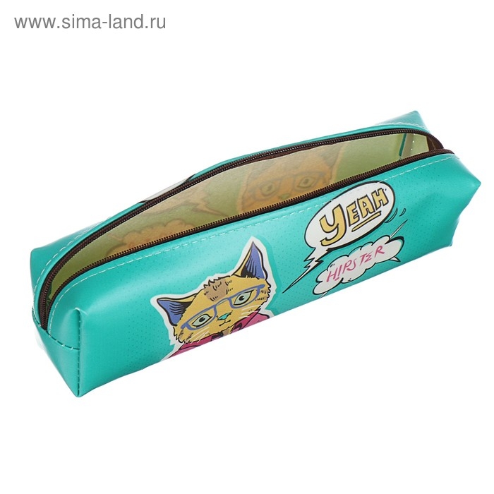 Пенал школьный Пенал школьный "Прикольный кот", на молнии, МИКС