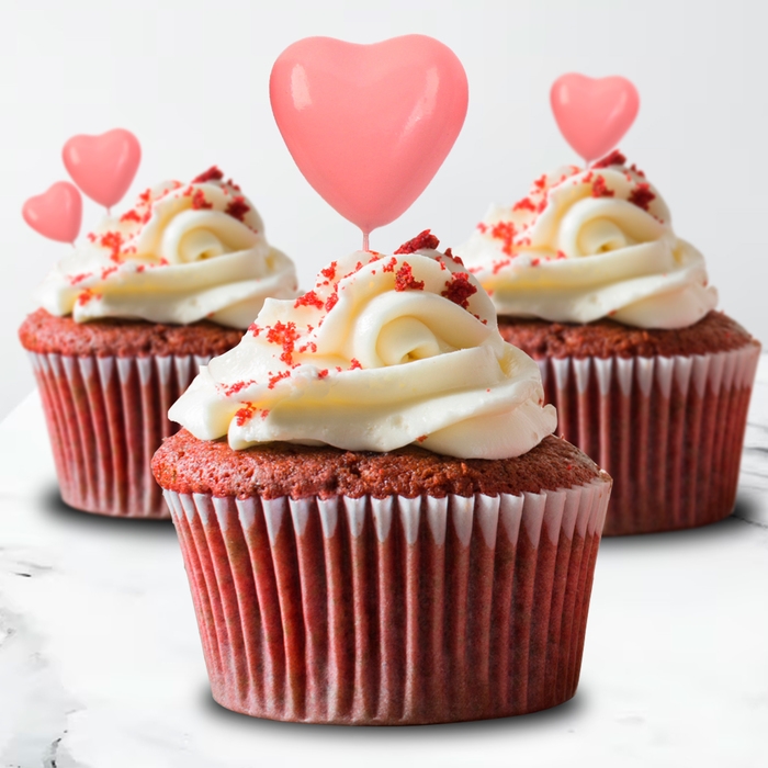 Набор топперов «Сердечки», 12 см, цвет розовый Набор топперов «Сердечки», 12 см, цвет розовый