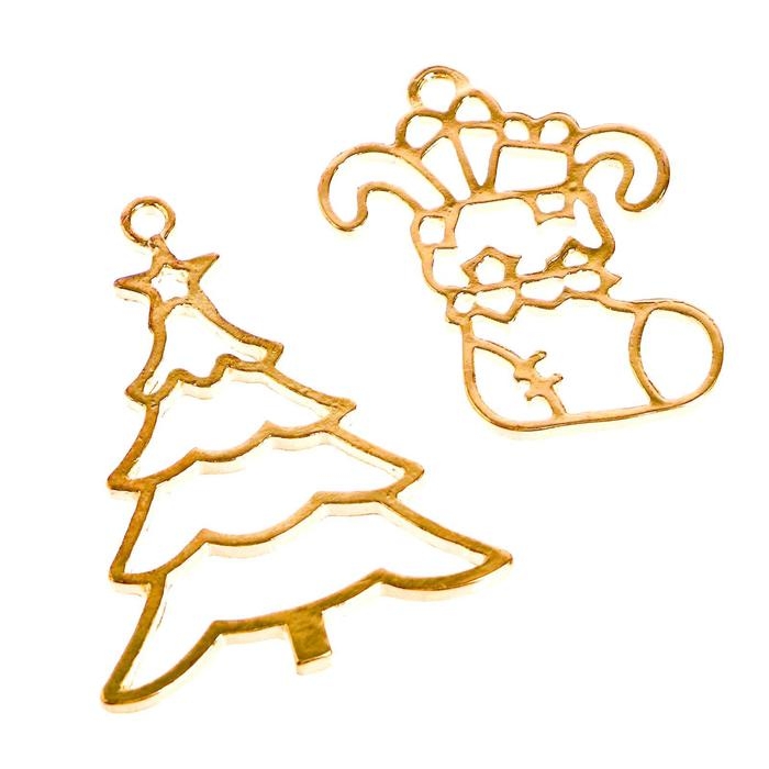 Набор для опытов, украшения из эпоксидной смолы, «Елочка и сапог», в пакете Набор для опытов, украшения из эпоксидной смолы, «Елочка и сапог», в пакете