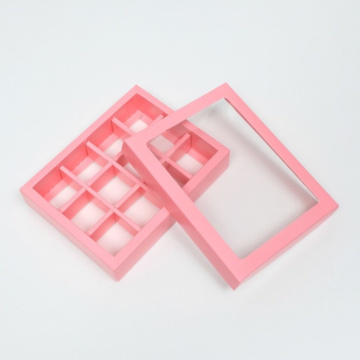 Коробка для конфет, 12 шт, розовая, 19 х 15 х 3,5 см Коробка для конфет, 12 шт, розовая, 19 х 15 х 3,5 см