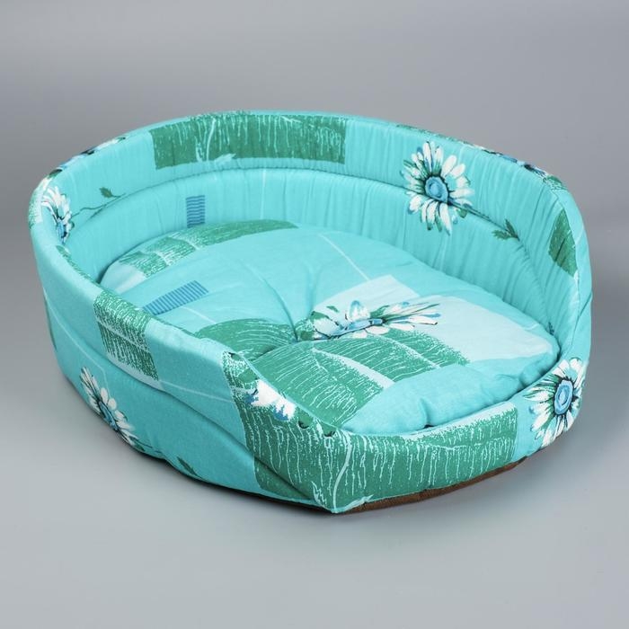 Лежанка овальная с бортиком, 49 х 36 х 17 см, микс цветов Лежанка овальная с бортиком, 49 х 36 х 17 см, микс цветов