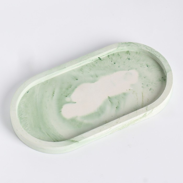 Свечи в бетоне на подставке  Свечи в бетоне на подставке "Лофт", соевый воск, деревянный фитиль, бело-зеленая