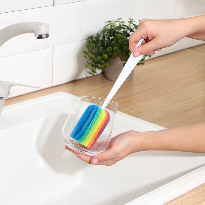 Ёршик для посуды с абразивом Доляна «Радуга», 25×4 Ёршик для посуды с абразивом Доляна «Радуга», 25×4