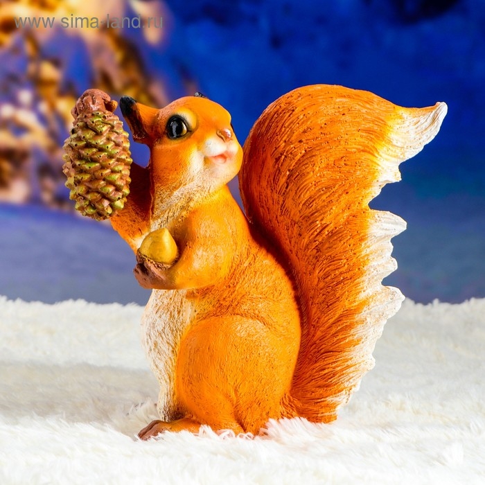 Садовая фигура  Садовая фигура "Белка с шишкой" 12х27х28см