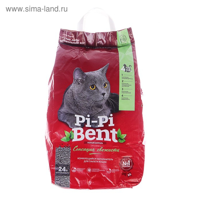 Наполнитель минеральный комкующийся Pi-Pi-Bent Наполнитель минеральный комкующийся Pi-Pi-Bent "Сенсация свежести" (пакет), 10 кг