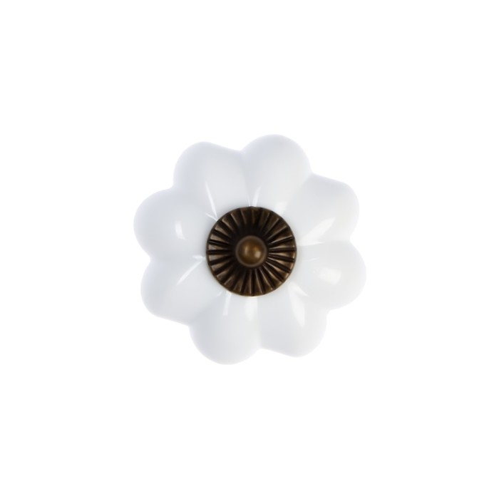 Ручка-кнопка ТУНДРА, d=39, пластик, белая Ручка-кнопка ТУНДРА, d=39, пластик, белая