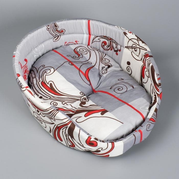 Лежанка овальная с бортиком, 49 х 36 х 17 см, микс цветов Лежанка овальная с бортиком, 49 х 36 х 17 см, микс цветов