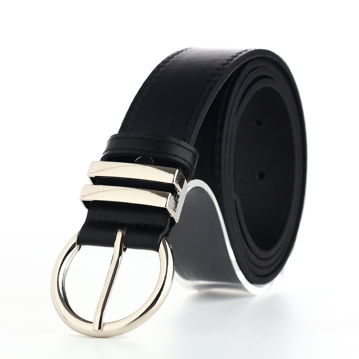 Ремень женский, ширина 3,5, винт, пряжка металл, цвет чёрный Ремень женский, ширина 3,5, винт, пряжка металл, цвет чёрный