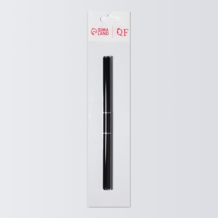 Кисть-шпатель для акрил-геля, лепесток, 14 см, d - 6 &times; 9 мм, цвет чёрный/серебристый